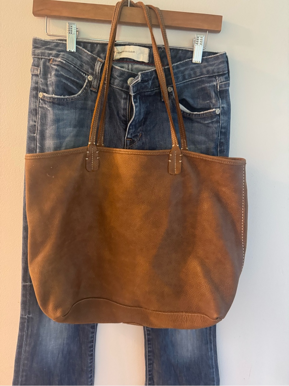Roots tribe Classic Brown Leather Tote Bag